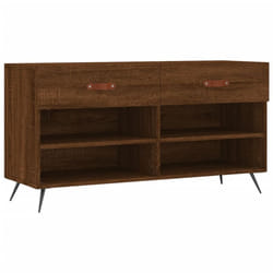 vidaXL Shoe Bench Shoe Shelf Hallway Shoe Storage Cabinet Engineered Wood - brown oak