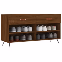 vidaXL Shoe Bench Shoe Shelf Hallway Shoe Storage Cabinet Engineered Wood - brown oak