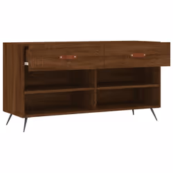 vidaXL Shoe Bench Shoe Shelf Hallway Shoe Storage Cabinet Engineered Wood - brown oak - Additional view 4
