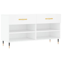 vidaXL Shoe Bench Shoe Shelf Hallway Shoe Storage Cabinet Engineered Wood - white