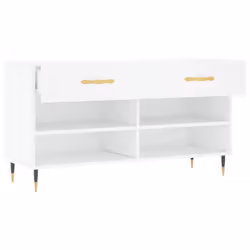 vidaXL Shoe Bench Shoe Shelf Hallway Shoe Storage Cabinet Engineered Wood - white - Additional view 4