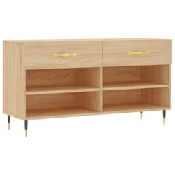 vidaXL Shoe Bench Shoe Storage Cabinet Shoe Rack Brown Oak Engineered Wood - sonoma oak