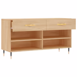 vidaXL Shoe Bench Shoe Storage Cabinet Shoe Rack Brown Oak Engineered Wood - sonoma oak - Additional view 4