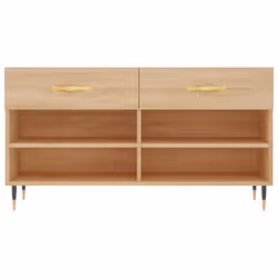 vidaXL Shoe Bench Shoe Storage Cabinet Shoe Rack Brown Oak Engineered Wood - sonoma oak - Additional view 5