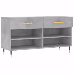 vidaXL Shoe Bench Shoe Shelf Hallway Shoe Storage Cabinet Engineered Wood - concrete grey