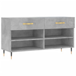 vidaXL Shoe Bench Shoe Shelf Hallway Shoe Storage Cabinet Engineered Wood - concrete grey