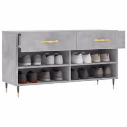 vidaXL Shoe Bench Shoe Shelf Hallway Shoe Storage Cabinet Engineered Wood - concrete grey