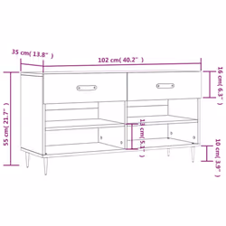 vidaXL Shoe Bench Shoe Shelf Hallway Shoe Storage Cabinet Engineered Wood - concrete grey