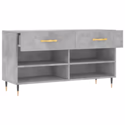 vidaXL Shoe Bench Shoe Shelf Hallway Shoe Storage Cabinet Engineered Wood - concrete grey - Additional view 4