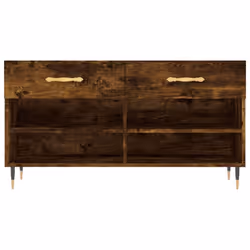 vidaXL Shoe Bench Shoe Storage Cabinet Shoe Rack Brown Oak Engineered Wood - smoked oak - Additional view 5