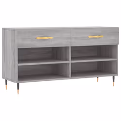 vidaXL Shoe Bench Shoe Shelf Hallway Shoe Storage Cabinet Engineered Wood - grey sonoma