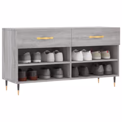 vidaXL Shoe Bench Shoe Shelf Hallway Shoe Storage Cabinet Engineered Wood - grey sonoma