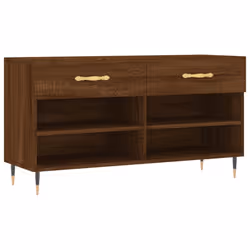 vidaXL Shoe Bench Shoe Shelf Hallway Shoe Storage Cabinet Engineered Wood - brown oak