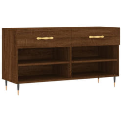 vidaXL Shoe Bench Shoe Shelf Hallway Shoe Storage Cabinet Engineered Wood - brown oak