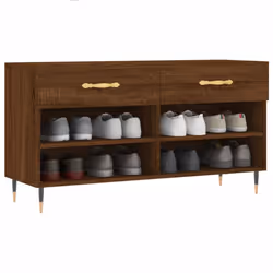 vidaXL Shoe Bench Shoe Shelf Hallway Shoe Storage Cabinet Engineered Wood - brown oak