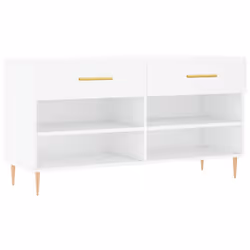 vidaXL Shoe Bench Shoe Cupboard Shoe Storage Shoe Rack Black Engineered Wood - white