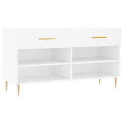 vidaXL Shoe Bench Shoe Cupboard Shoe Storage Shoe Rack Black Engineered Wood - white