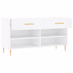 vidaXL Shoe Bench Shoe Cupboard Shoe Storage Shoe Rack Black Engineered Wood - white - Additional view 4