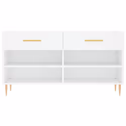 vidaXL Shoe Bench Shoe Cupboard Shoe Storage Shoe Rack Black Engineered Wood - white - Additional view 5