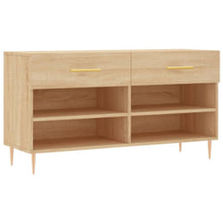 vidaXL Shoe Bench Shoe Cupboard Shoe Storage Shoe Rack Black Engineered Wood - sonoma oak