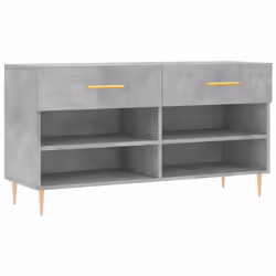 vidaXL Shoe Bench Shoe Cupboard Shoe Storage Shoe Rack Black Engineered Wood - concrete grey
