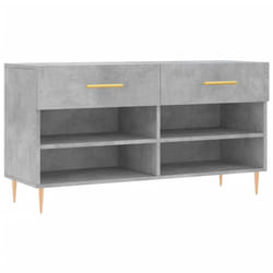 vidaXL Shoe Bench Shoe Cupboard Shoe Storage Shoe Rack Black Engineered Wood - concrete grey