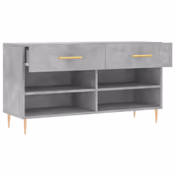 vidaXL Shoe Bench Shoe Cupboard Shoe Storage Shoe Rack Black Engineered Wood - concrete grey - Additional view 4