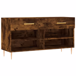 vidaXL Shoe Bench Shoe Cupboard Shoe Storage Shoe Rack Black Engineered Wood - smoked oak