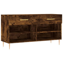 vidaXL Shoe Bench Shoe Cupboard Shoe Storage Shoe Rack Black Engineered Wood - smoked oak