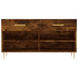 vidaXL Shoe Bench Shoe Cupboard Shoe Storage Shoe Rack Black Engineered Wood - smoked oak - Additional view 5