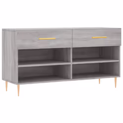 vidaXL Shoe Bench Shoe Cupboard Shoe Storage Shoe Rack Black Engineered Wood - grey sonoma