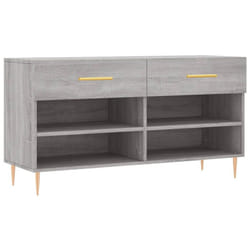 vidaXL Shoe Bench Shoe Cupboard Shoe Storage Shoe Rack Black Engineered Wood - grey sonoma
