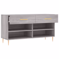 vidaXL Shoe Bench Shoe Cupboard Shoe Storage Shoe Rack Black Engineered Wood - grey sonoma - Additional view 4