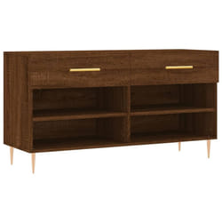vidaXL Shoe Bench Shoe Cupboard Shoe Storage Shoe Rack Black Engineered Wood - brown oak