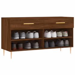 vidaXL Shoe Bench Shoe Cupboard Shoe Storage Shoe Rack Black Engineered Wood - brown oak
