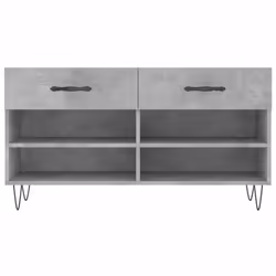 vidaXL Shoe Bench Shoe Storage Shoe Rack High Gloss White Engineered Wood - concrete grey - Additional view 5