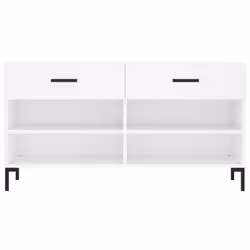 vidaXL Shoe Bench Shoe Cupboard Shoe Storage Shoe Rack Black Engineered Wood - white - Additional view 5