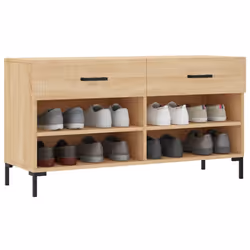 vidaXL Shoe Bench Shoe Cupboard Shoe Storage Shoe Rack Black Engineered Wood - sonoma oak