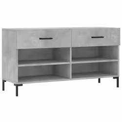 vidaXL Shoe Bench Shoe Cupboard Shoe Storage Shoe Rack Black Engineered Wood - concrete grey