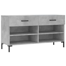 vidaXL Shoe Bench Shoe Cupboard Shoe Storage Shoe Rack Black Engineered Wood - concrete grey