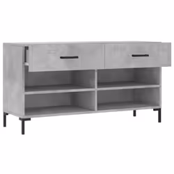 vidaXL Shoe Bench Shoe Cupboard Shoe Storage Shoe Rack Black Engineered Wood - concrete grey - Additional view 4