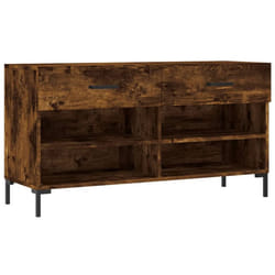 vidaXL Shoe Bench Shoe Cupboard Shoe Storage Shoe Rack Black Engineered Wood - smoked oak