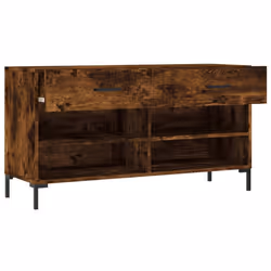 vidaXL Shoe Bench Shoe Cupboard Shoe Storage Shoe Rack Black Engineered Wood - smoked oak - Additional view 4