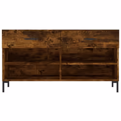 vidaXL Shoe Bench Shoe Cupboard Shoe Storage Shoe Rack Black Engineered Wood - smoked oak - Additional view 5