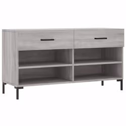 vidaXL Shoe Bench Shoe Cupboard Shoe Storage Shoe Rack Black Engineered Wood - grey sonoma