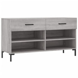 vidaXL Shoe Bench Shoe Cupboard Shoe Storage Shoe Rack Black Engineered Wood - grey sonoma