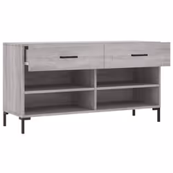 vidaXL Shoe Bench Shoe Cupboard Shoe Storage Shoe Rack Black Engineered Wood - grey sonoma - Additional view 4