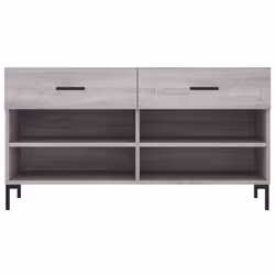 vidaXL Shoe Bench Shoe Cupboard Shoe Storage Shoe Rack Black Engineered Wood - grey sonoma - Additional view 5