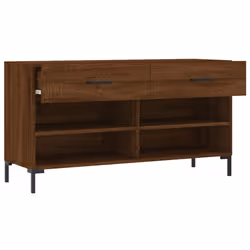 vidaXL Shoe Bench Shoe Cupboard Shoe Storage Shoe Rack Black Engineered Wood - brown oak - Additional view 4