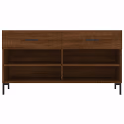vidaXL Shoe Bench Shoe Cupboard Shoe Storage Shoe Rack Black Engineered Wood - brown oak - Additional view 5